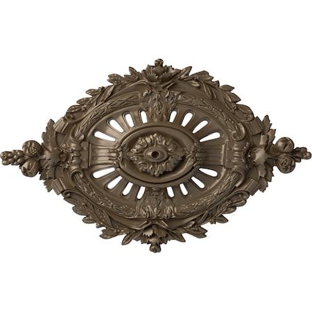 Ekena Millwork Antonio Ceiling Medallion, Hand-Painted Warm Silver, 35 7/8"W x 22 1/2"H x 4 3/8"P CM35X22ANWSS